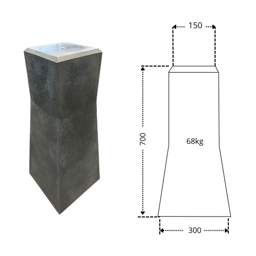 150300X700V10SH16 Betonpoer