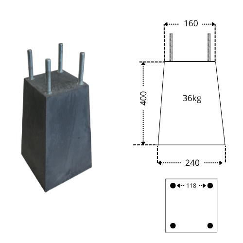 160240x400D16-4st Betonpoer